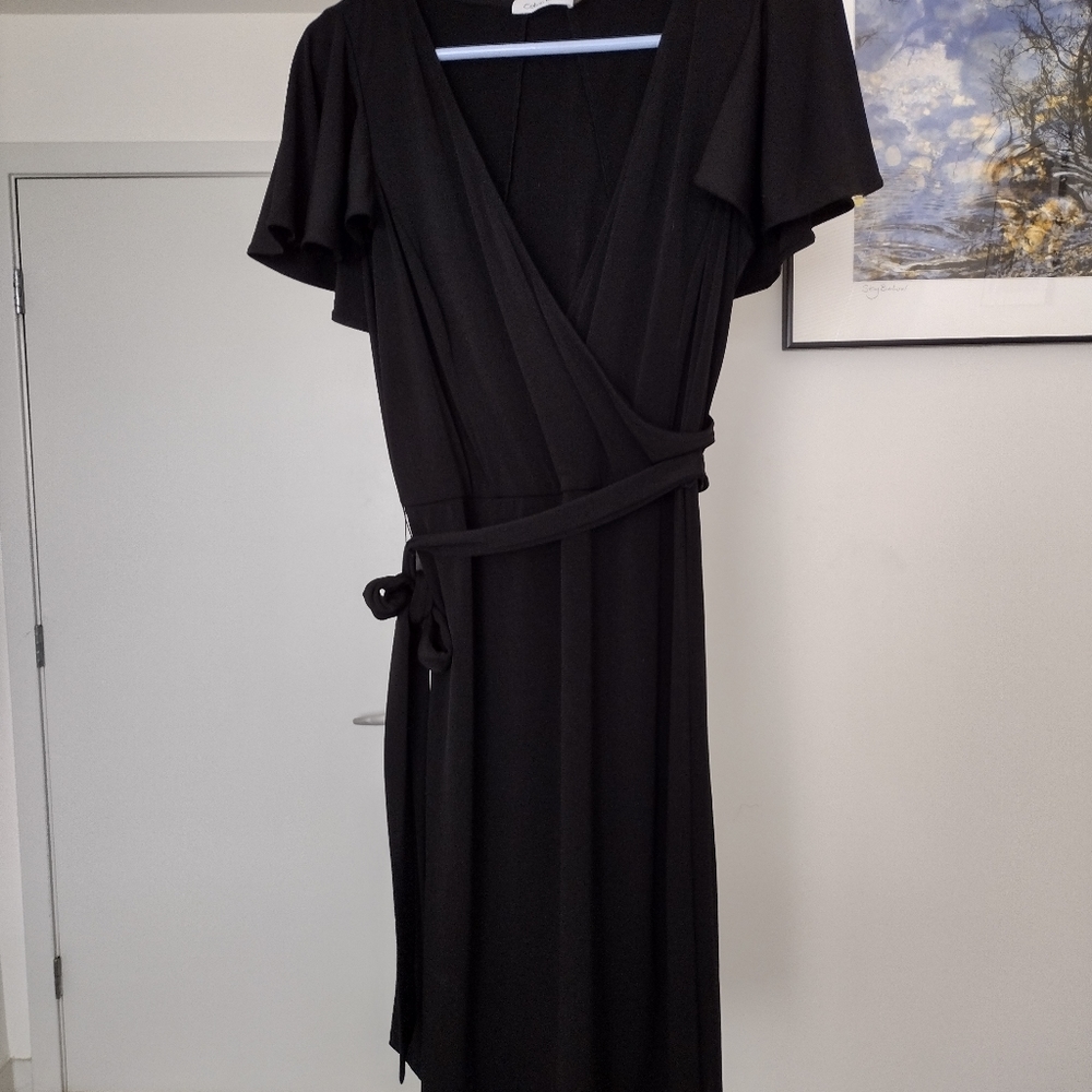 Black Calvin Klein batwing dress